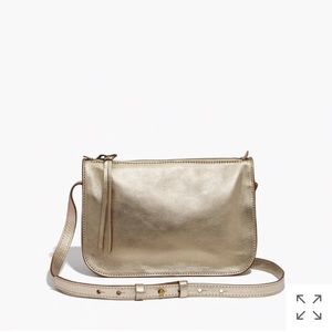 Metallic gold crossbody purse